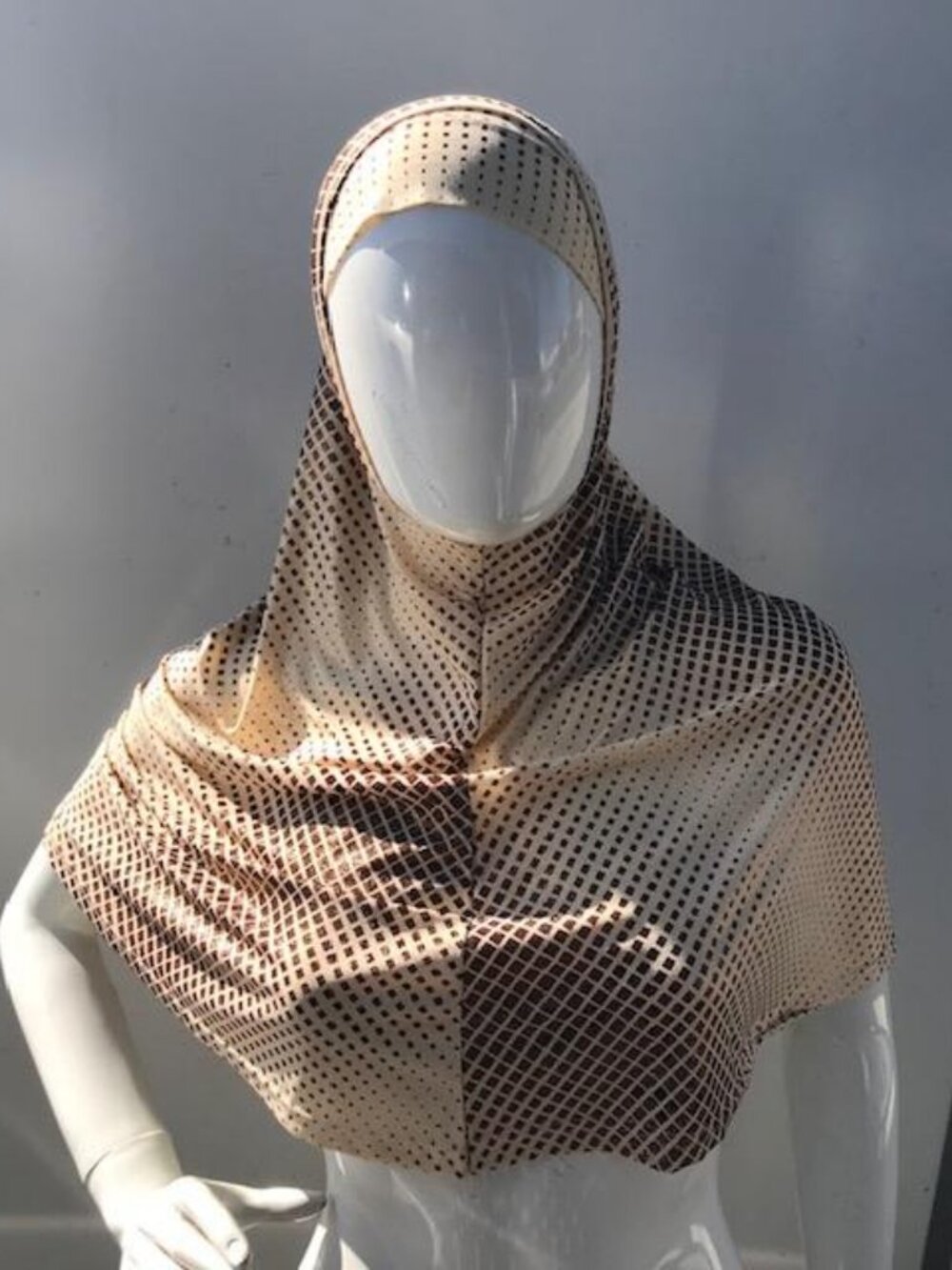 Brown and Tan 2 Piece Adult Long Instant Hijab